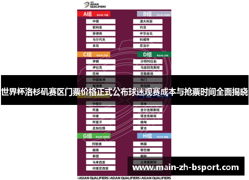世界杯洛杉矶赛区门票价格正式公布球迷观赛成本与抢票时间全面揭晓